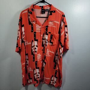 Halloween 11  Men's Orange Button Down Shirt NWT Size 2XL 22426-1294